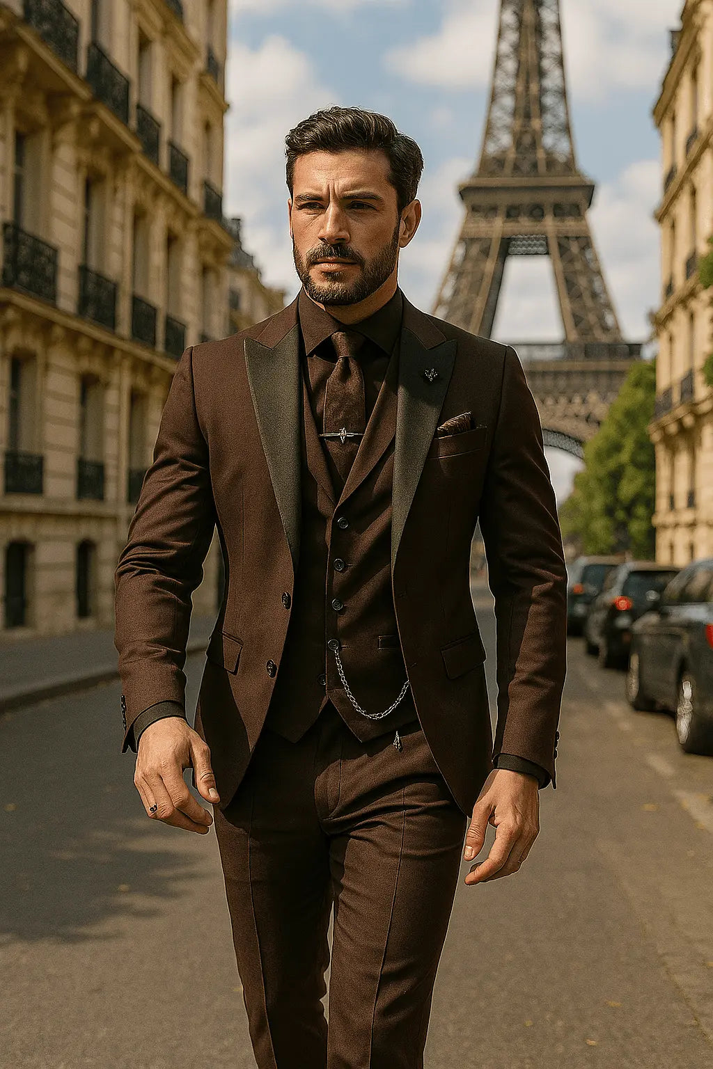 Laurent | Men's Slim Fit Three-Piece Suit with Waistcoat