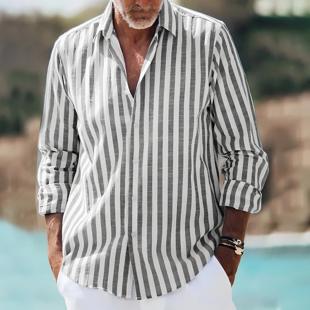 Men's Long Sleeve Striped Shirt — view 3