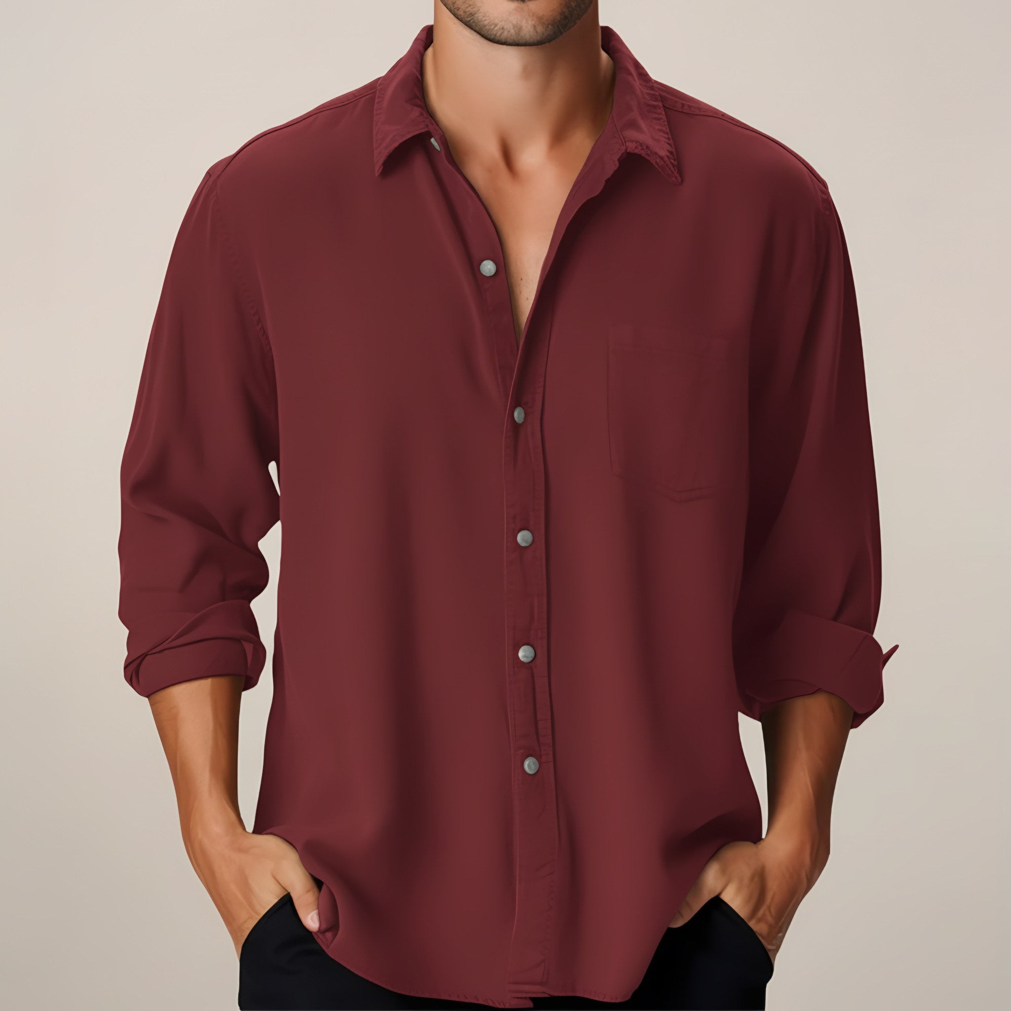 Men's Long Sleeve Button-Up Shirt — view 3