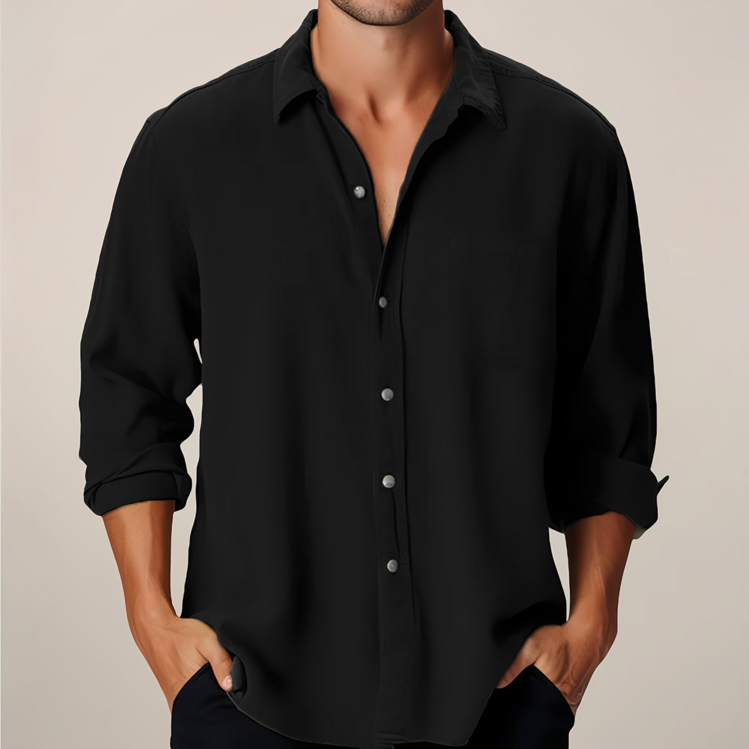 Men's Long Sleeve Button-Up Shirt — view 4