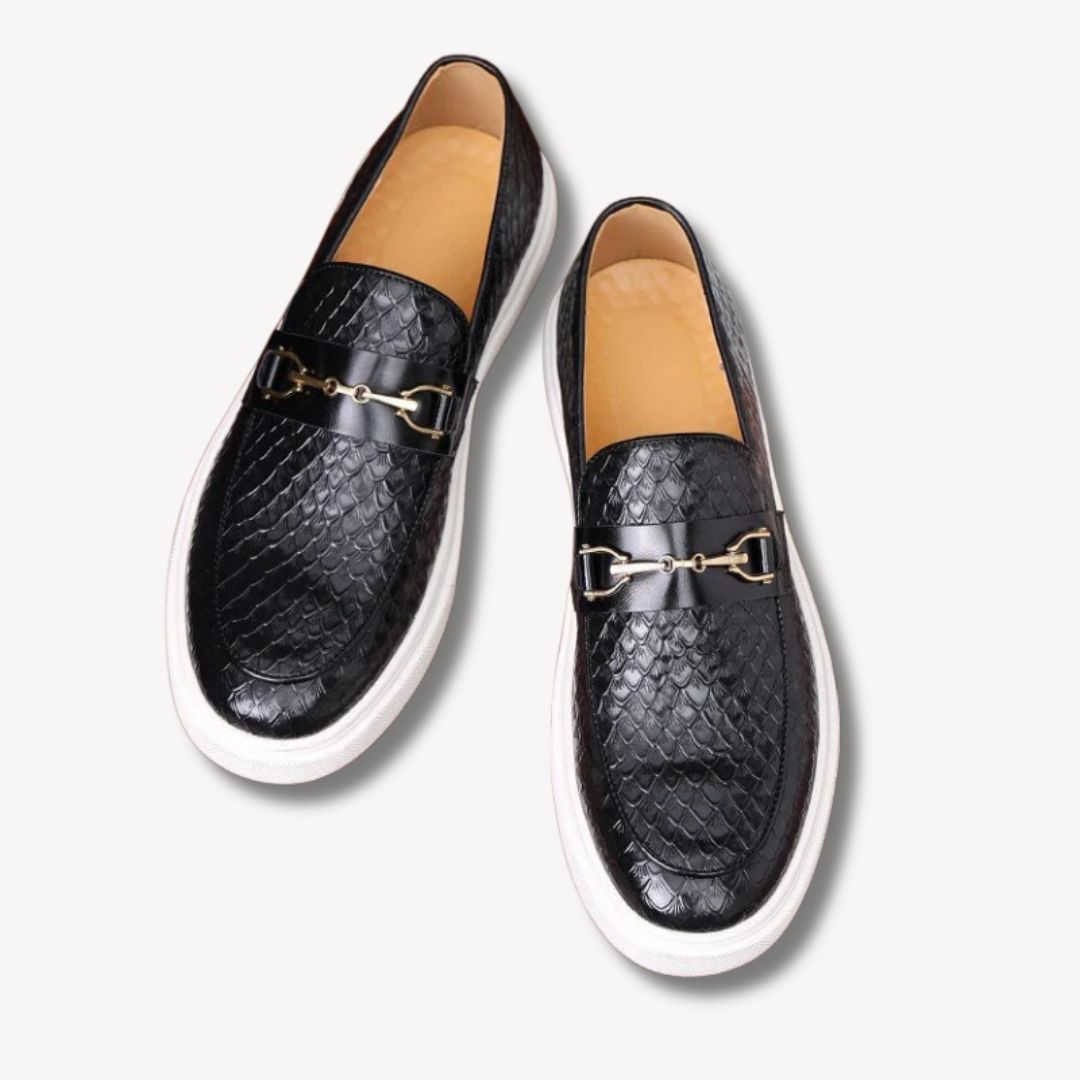 Maverick | Men’s Scale-Embossed Bit Loafers
