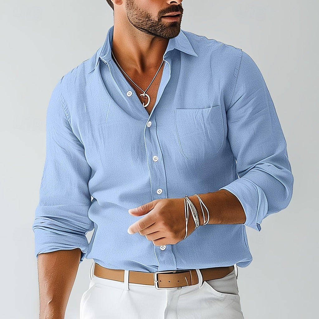 Men's Long Sleeve Button-Front Shirt — view 2
