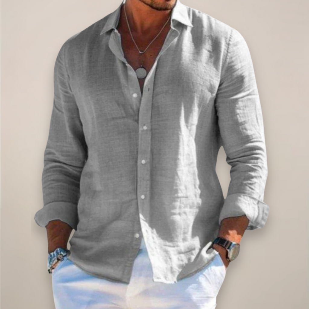Karlo | Men’s Linen Long Sleeve Shirt
