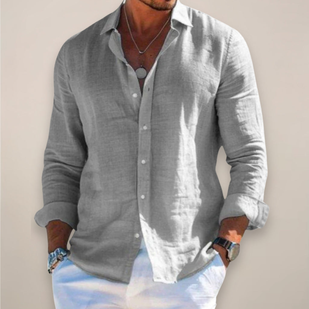 Men's Linen Long Sleeve Shirt — view 1