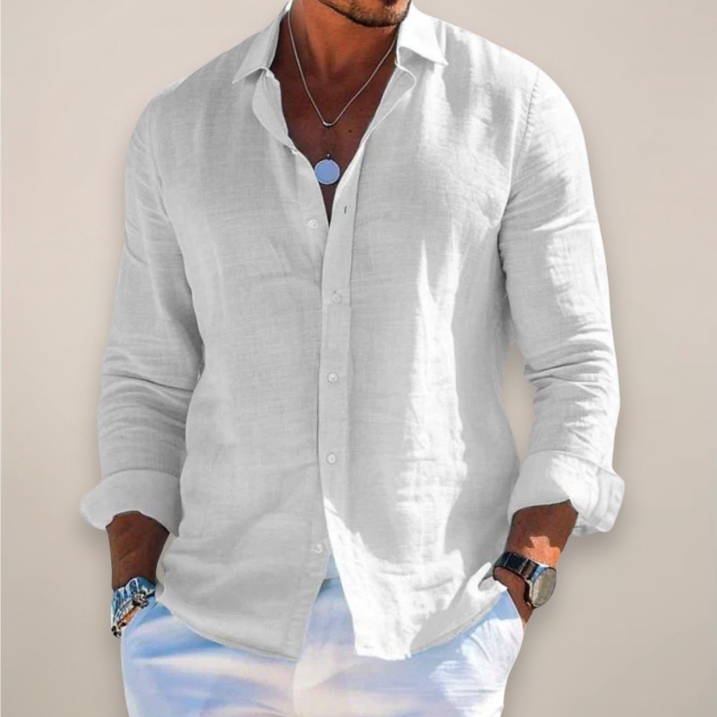 Men's Linen Long Sleeve Shirt — view 2
