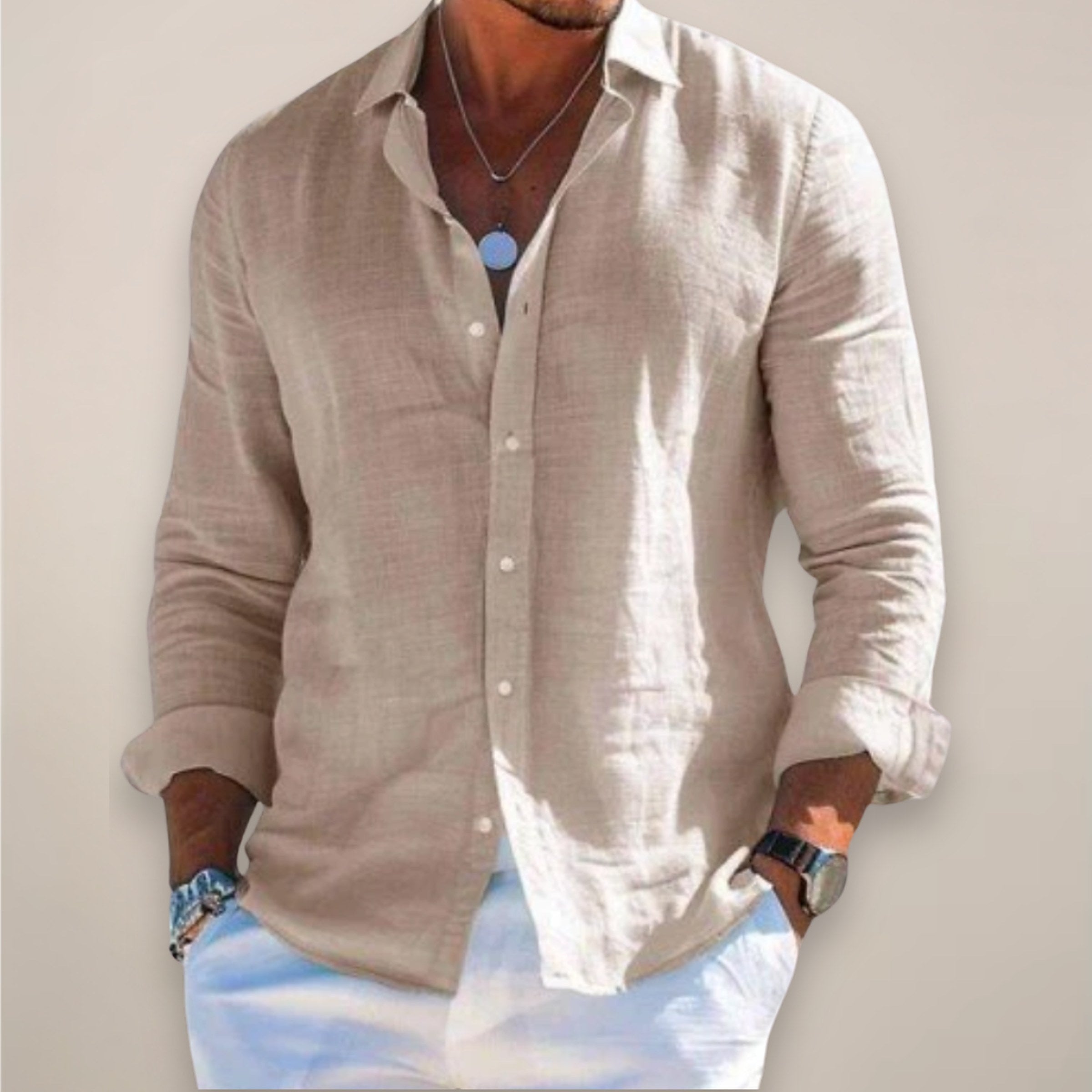 Men's Linen Long Sleeve Shirt — view 7
