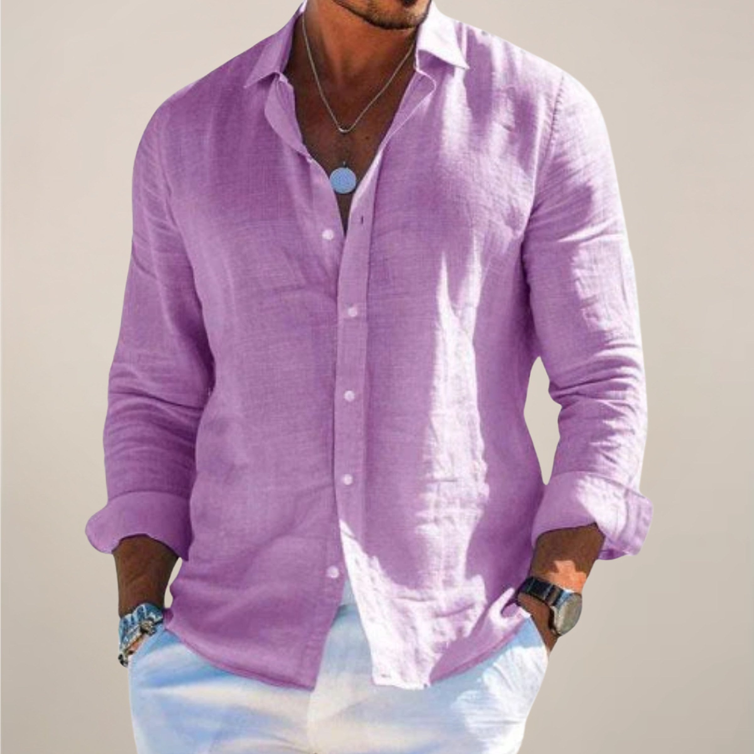 Men's Linen Long Sleeve Shirt — view 6