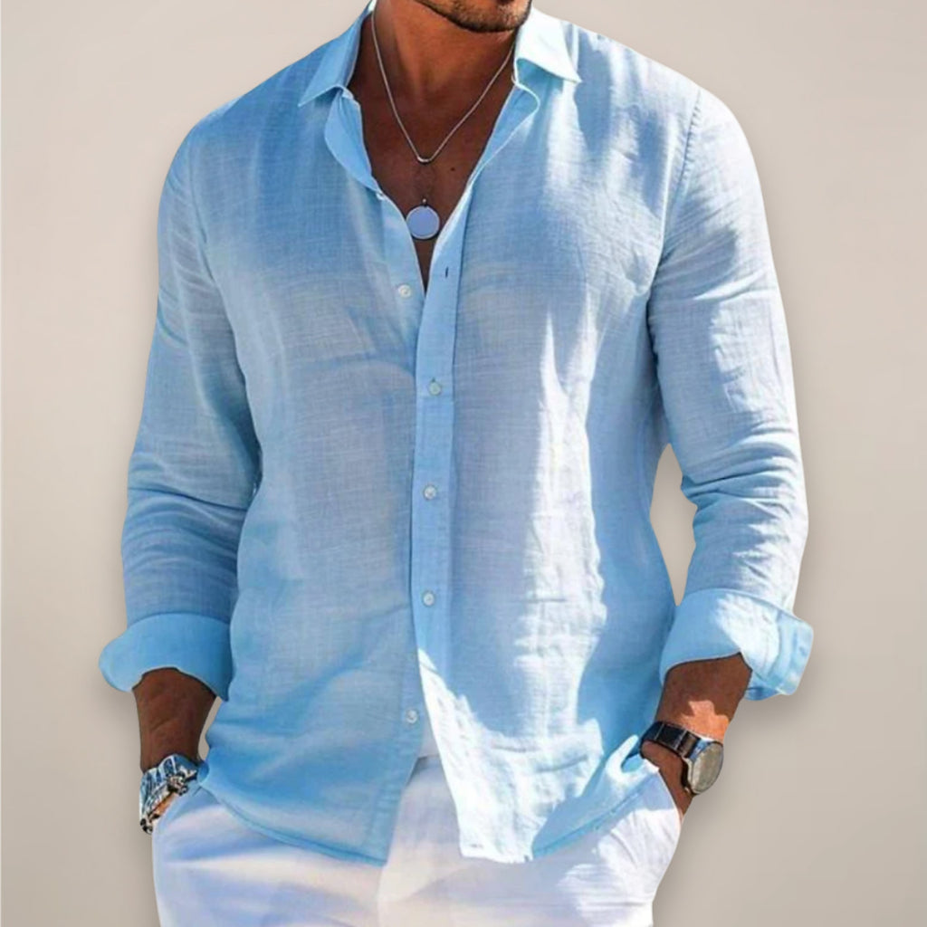 Men's Linen Long Sleeve Shirt — view 3