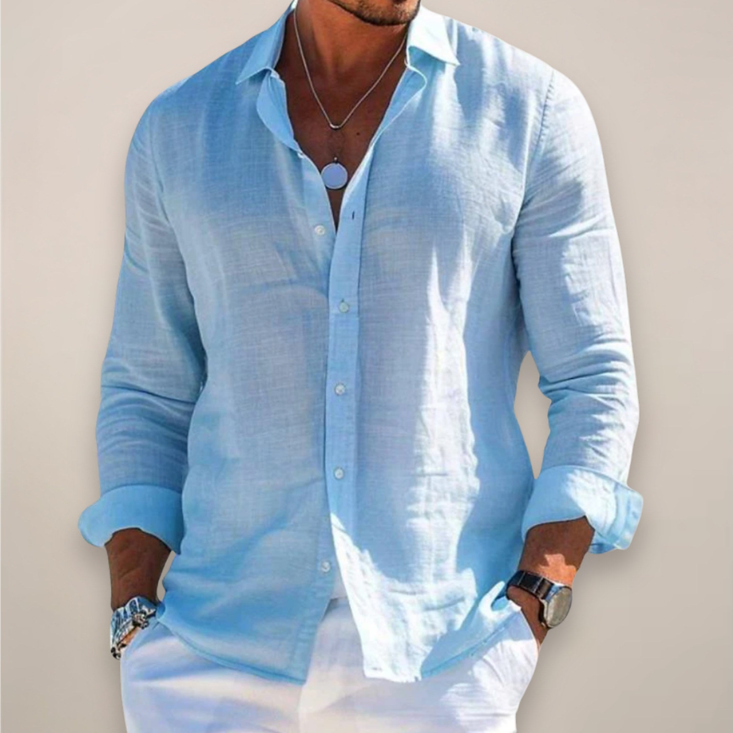 Men's Linen Long Sleeve Shirt — view 3