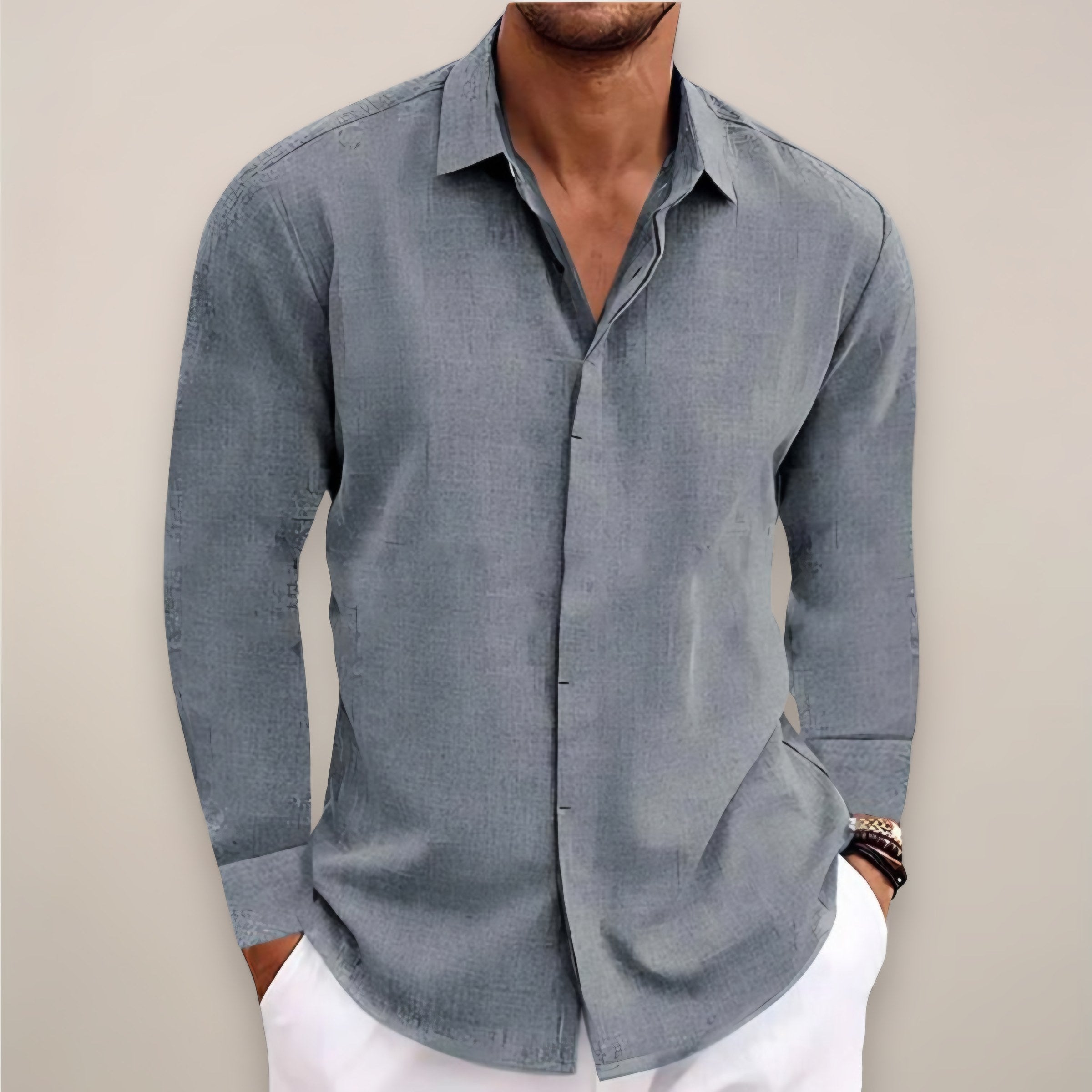Men's Long Sleeve Button-Up Shirt — view 3