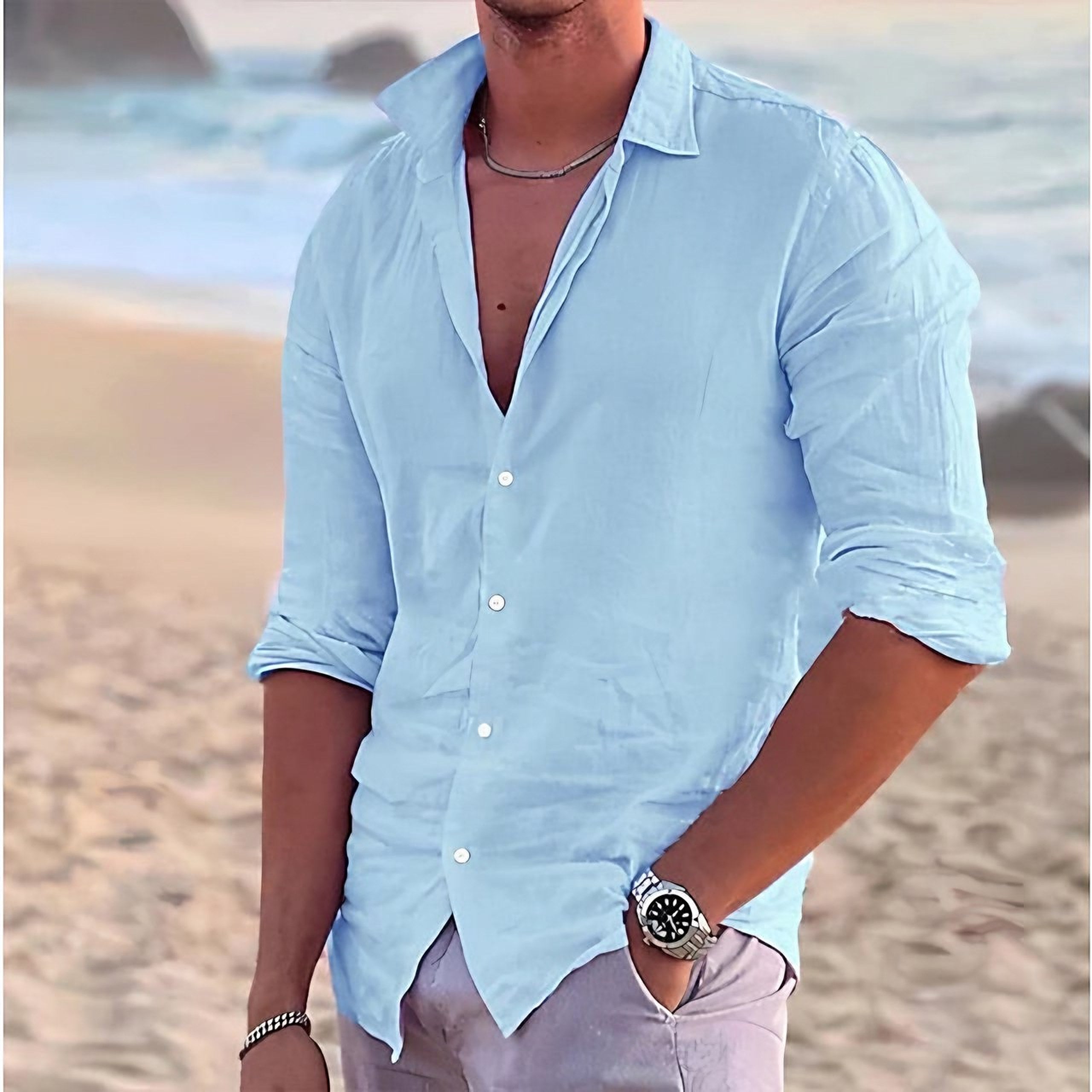 Men's Long Sleeve Summer Shirt — view 8