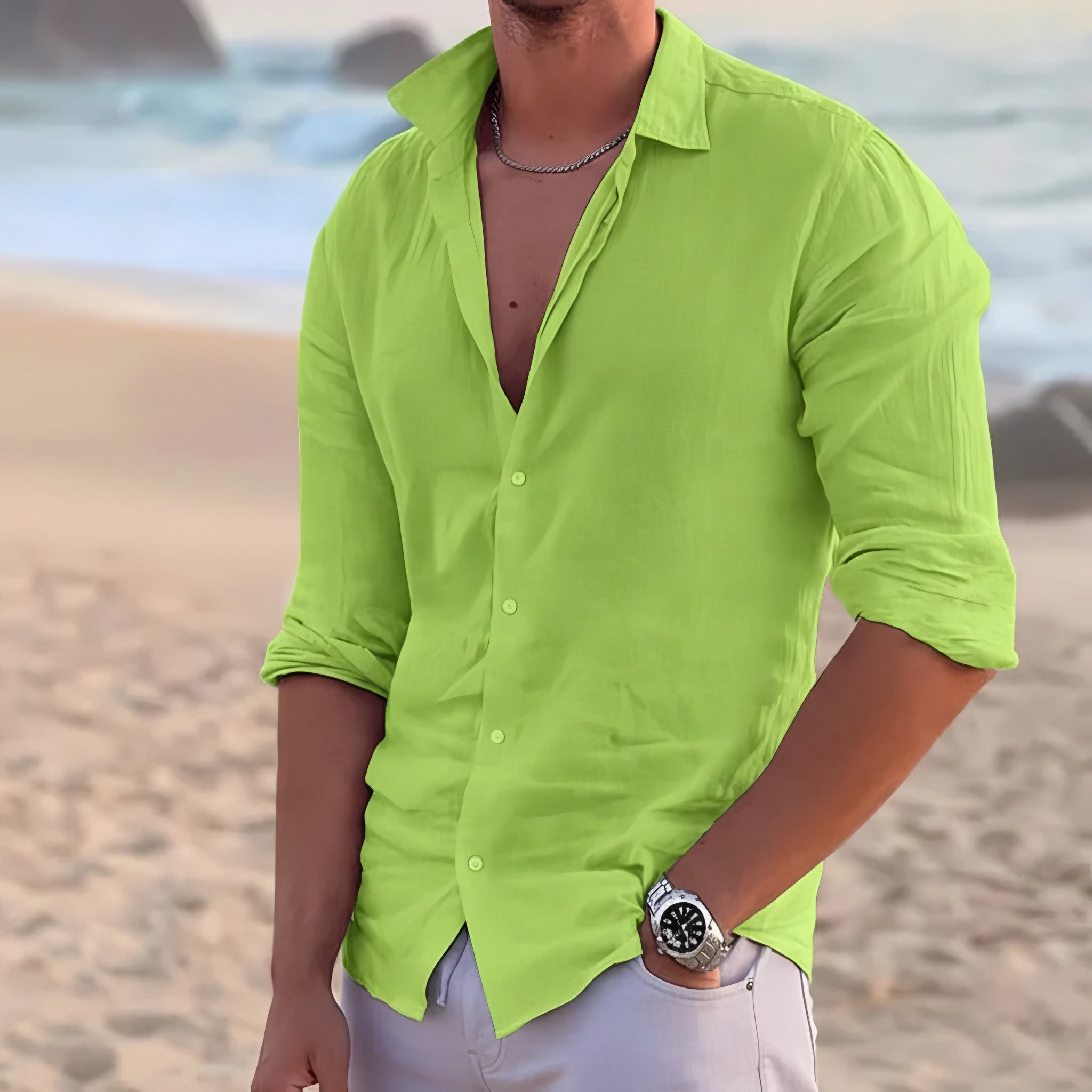 Men's Long Sleeve Summer Shirt — view 11