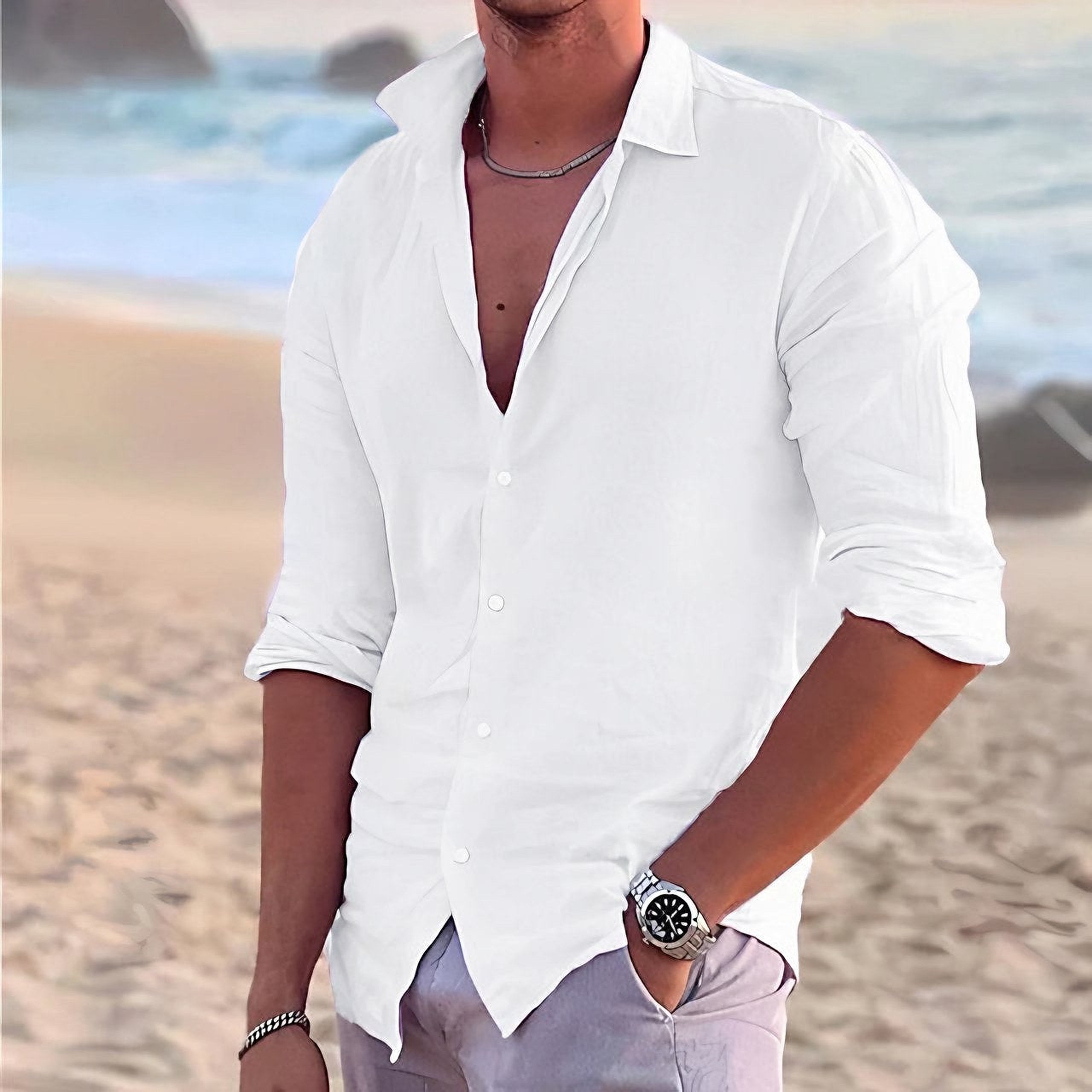 Men's Long Sleeve Summer Shirt — view 6