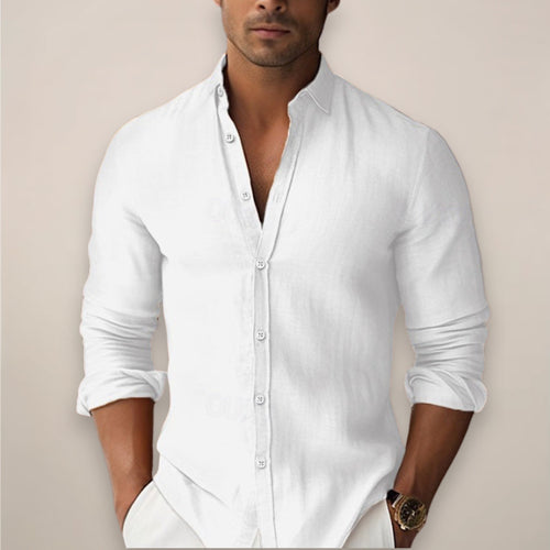 Men's Long Sleeve Band Collar Shirt — view 1