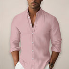 Men's Long Sleeve Band Collar Shirt — view 5