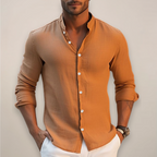Gustaf | Men’s Long Sleeve Band Collar Shirt