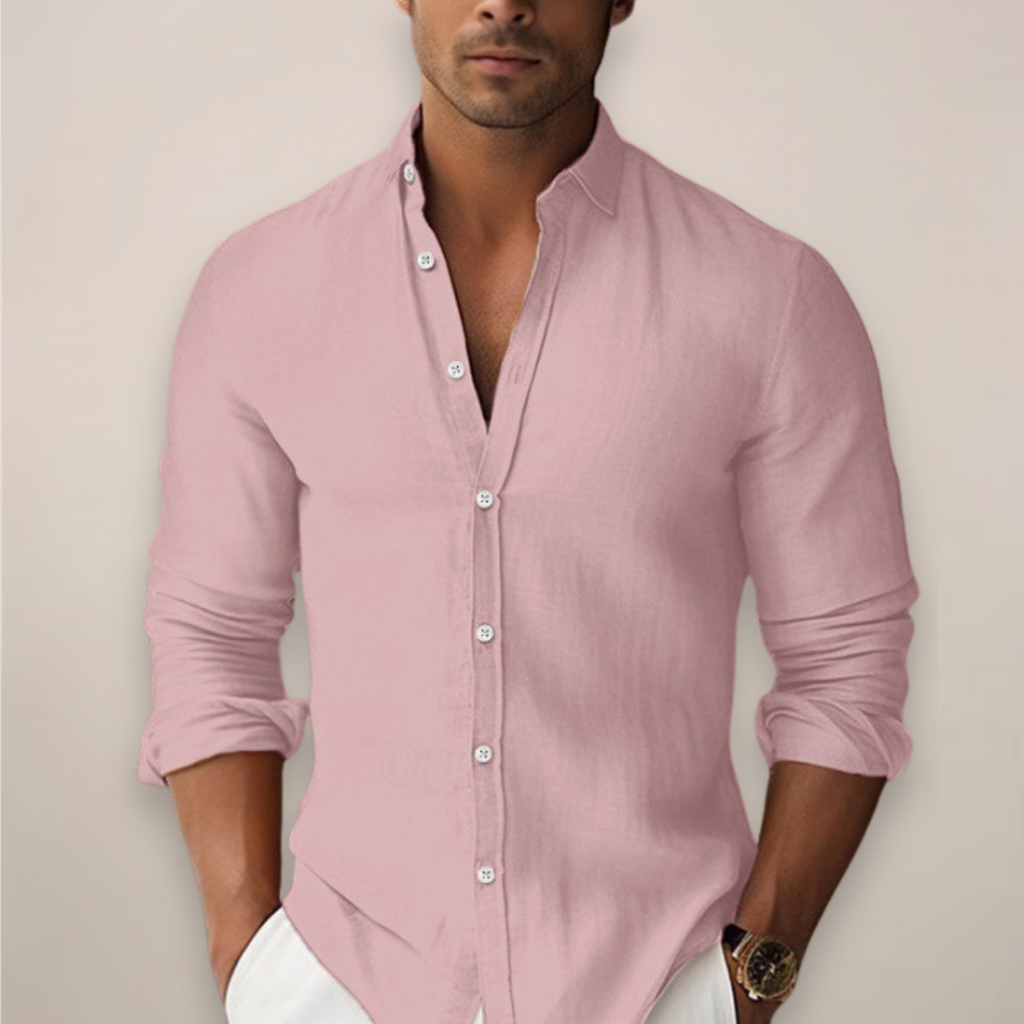 Gustaf | Men’s Long Sleeve Band Collar Shirt