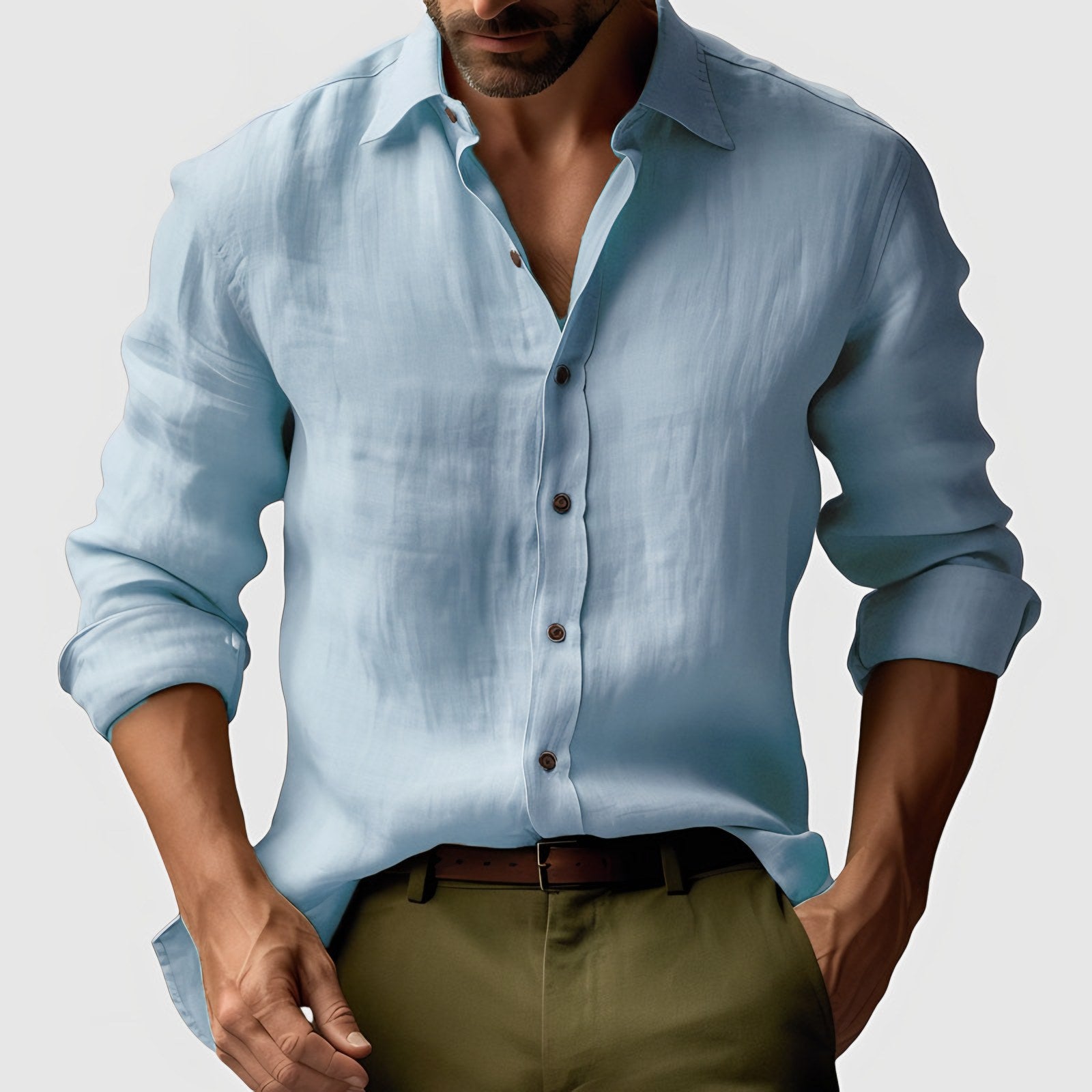 Men's Long Sleeve Button-Up Shirt — view 3