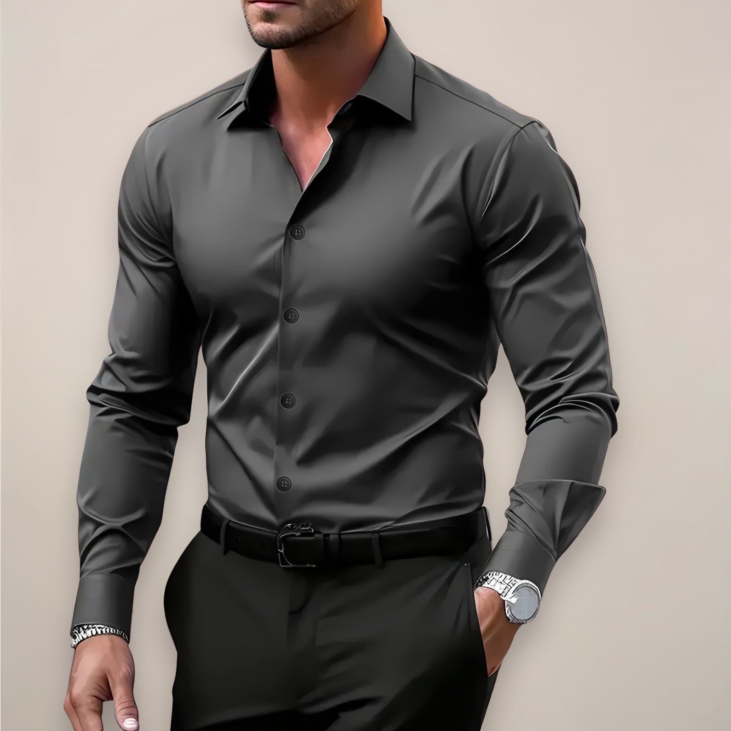 Men's Long Sleeve Button-Down Shirt — view 5