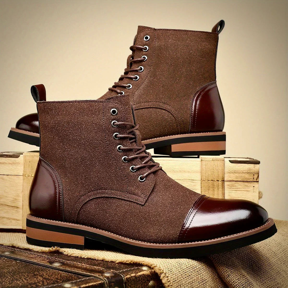 Damian | Men’s Two-Tone Hybrid Dress Boots