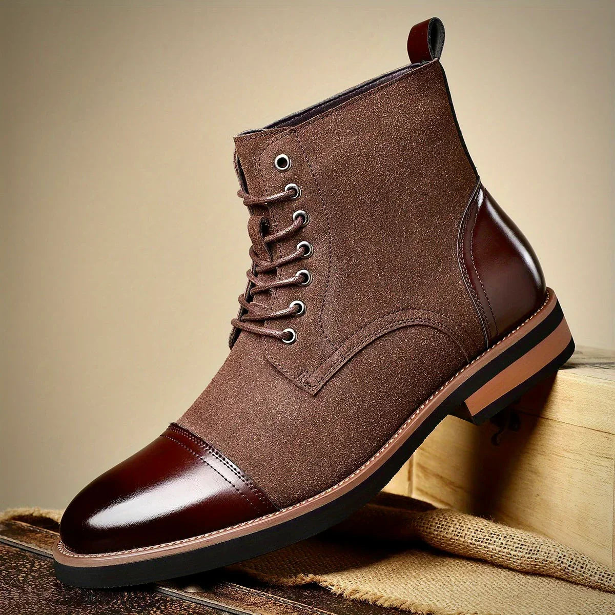 Damian | Men’s Two-Tone Hybrid Dress Boots