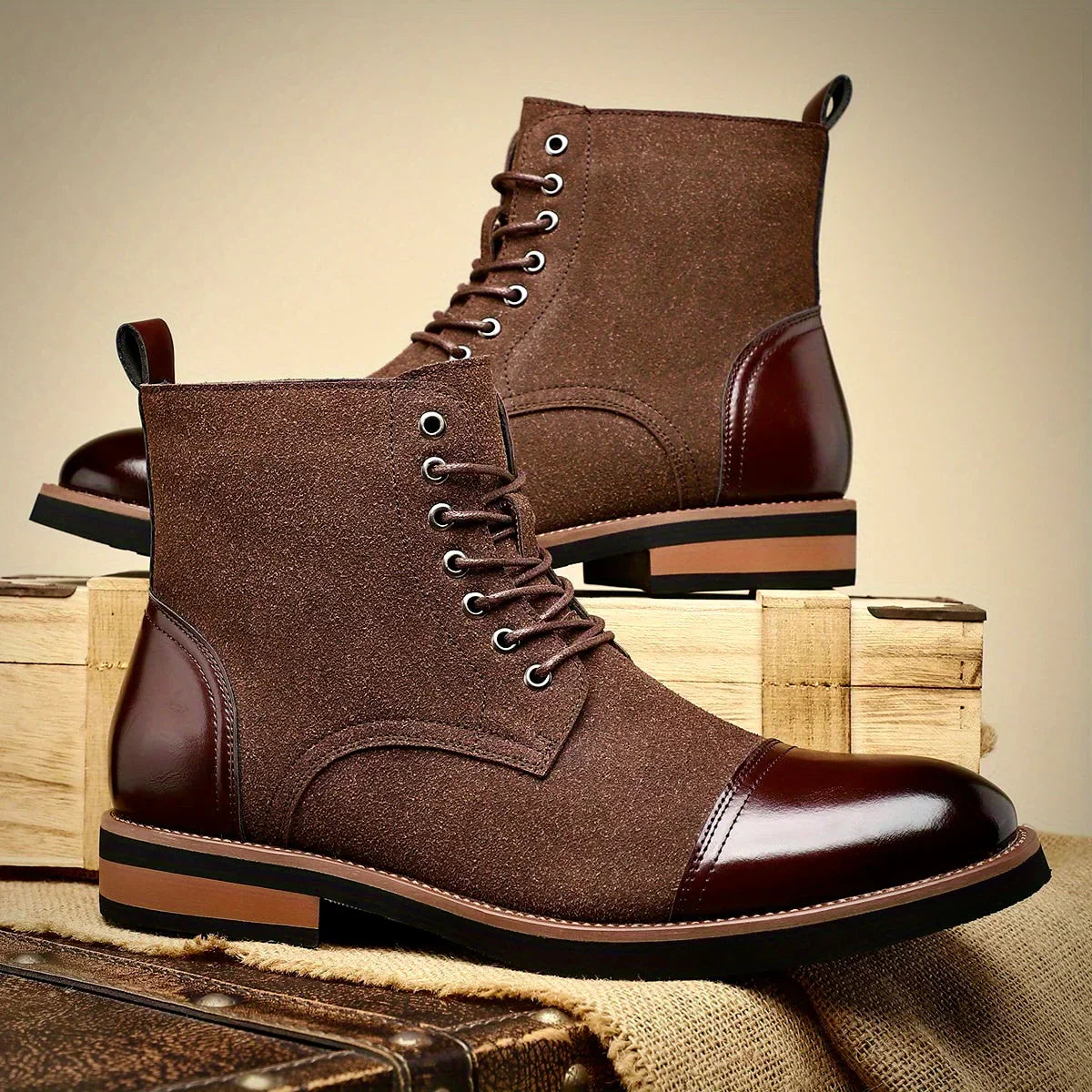 Damian | Men’s Two-Tone Hybrid Dress Boots