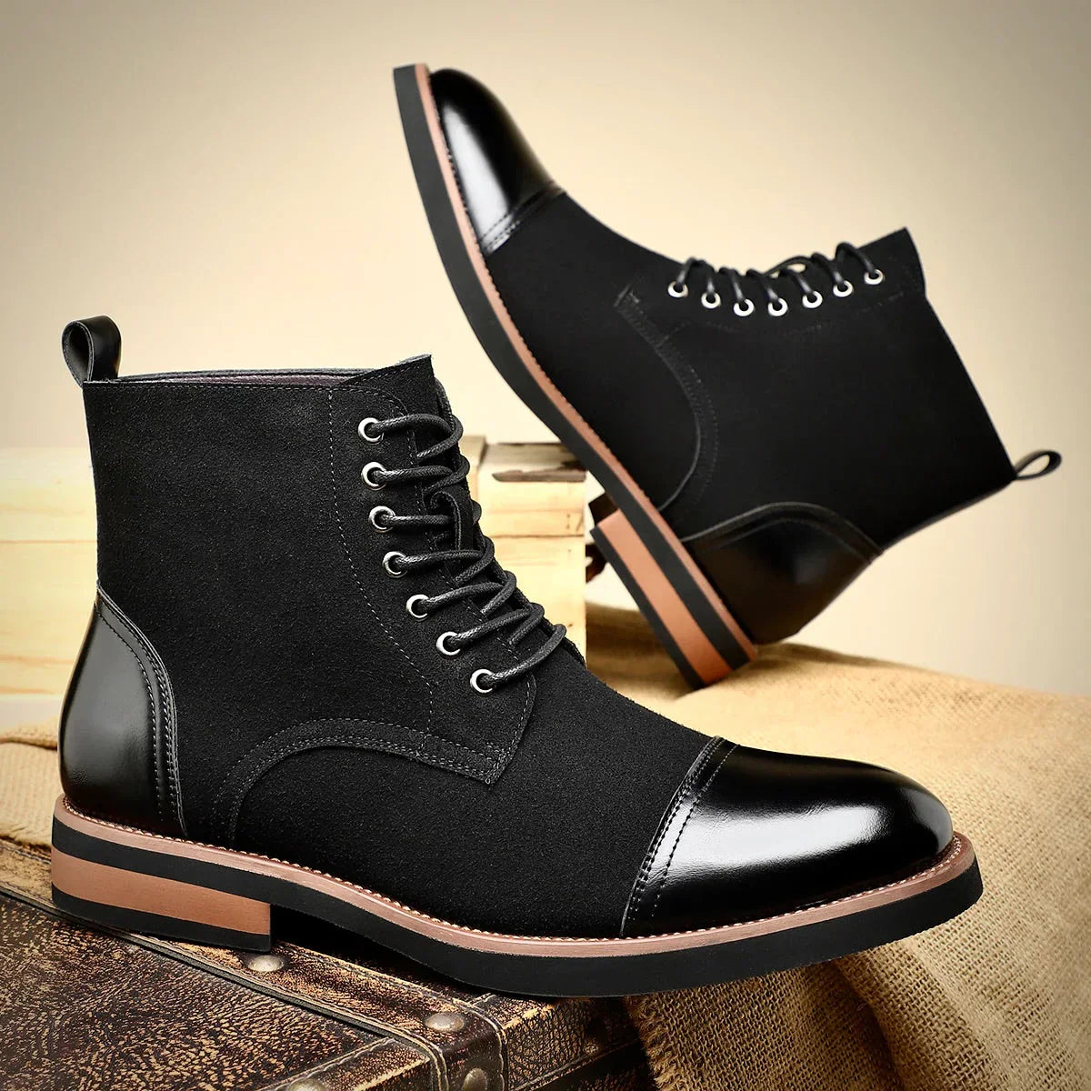 Damian | Men’s Two-Tone Hybrid Dress Boots