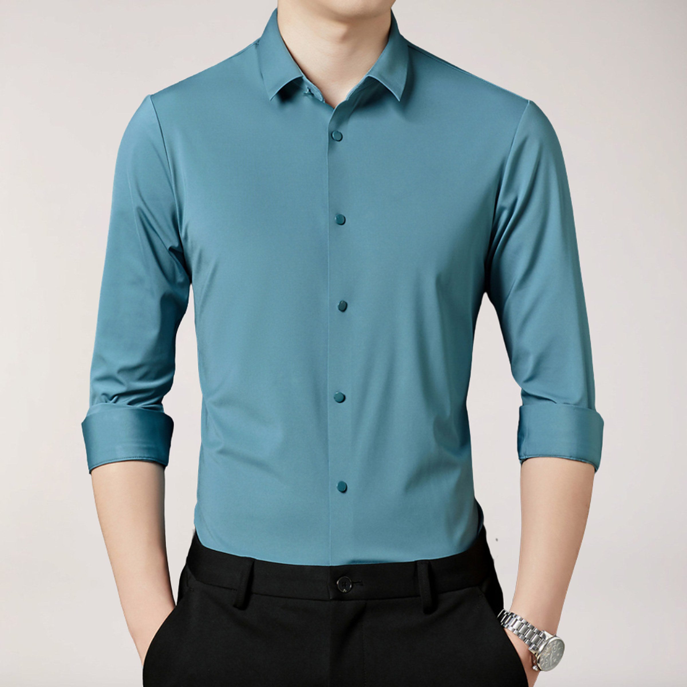 Men's Long Sleeve Button-Up Shirt — view 6