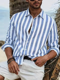 Men's Long Sleeve Striped Casual Shirt — view 1
