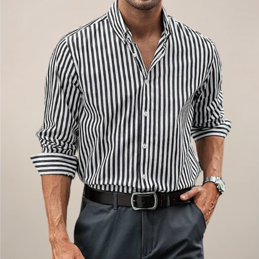 Jeroen | Men’s Long Sleeve Striped Shirt
