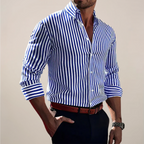 Jeroen | Men’s Long Sleeve Striped Shirt