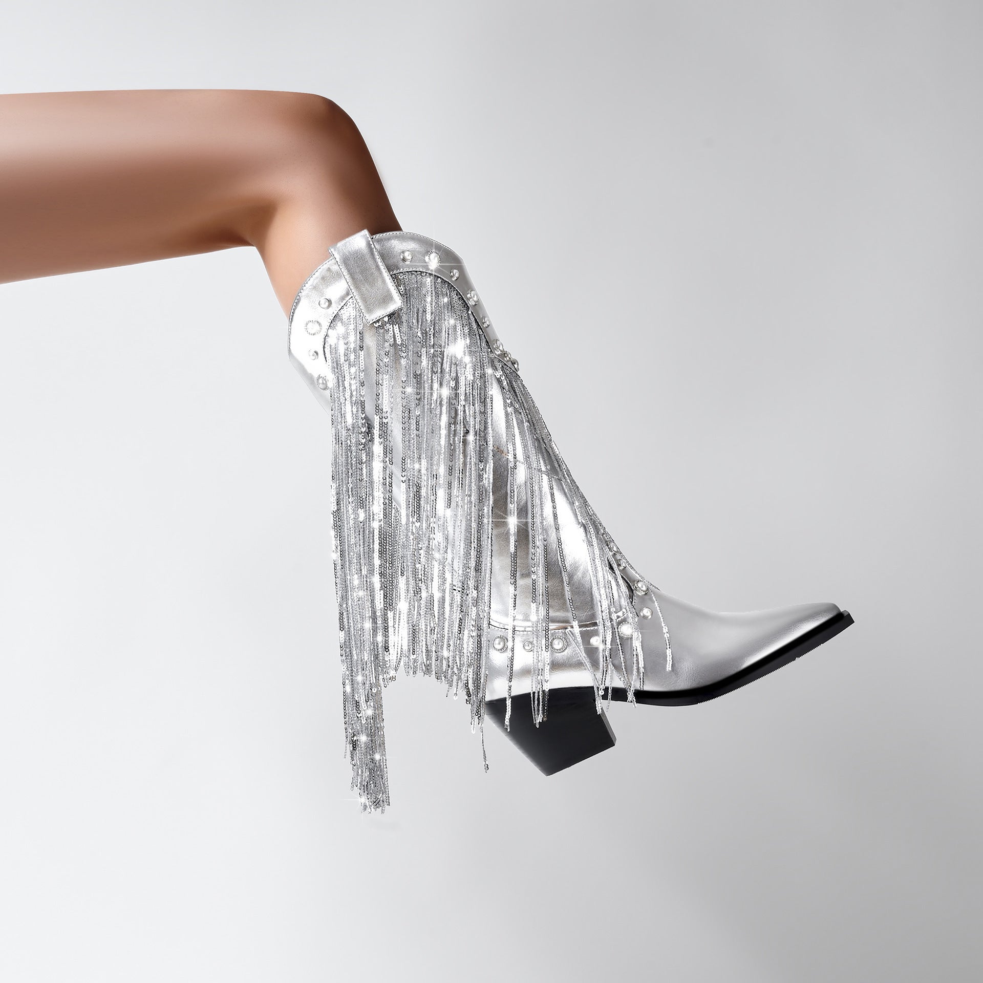 Monika | Women’s Fringe Cowboy Mid-Calf Boots