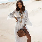 Women's Lace Long Sleeve Maxi Dress — view 3