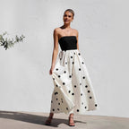 Women's Strapless Polka Dot Maxi Dress — view 1