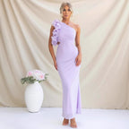 Ruzena | Women's Wedding Guest One-Shoulder Maxi Dress with Ruffles
