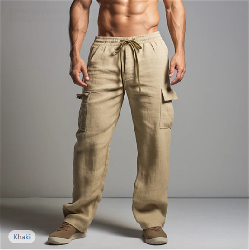 Kilian | Men's Linen Relaxed Fit Trousers with Cargo Pockets