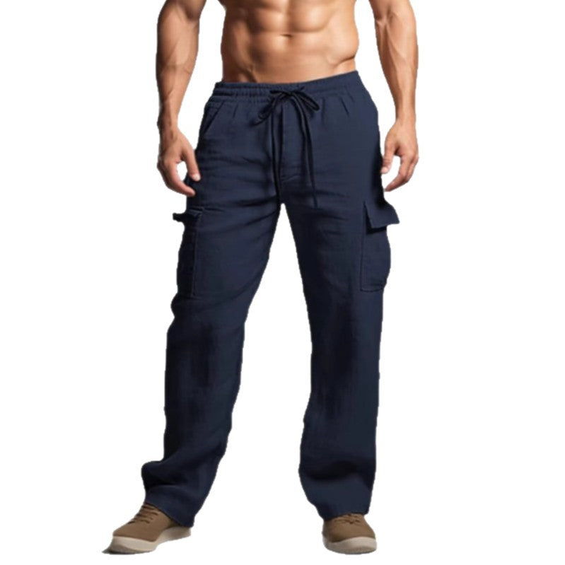 Kilian | Men's Linen Relaxed Fit Trousers with Cargo Pockets