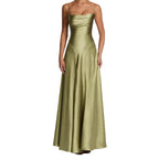 Simone | Women's Satin Wedding Guest Maxi Dress with Sweetheart Neckline