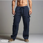 Kilian | Men's Linen Relaxed Fit Trousers with Cargo Pockets