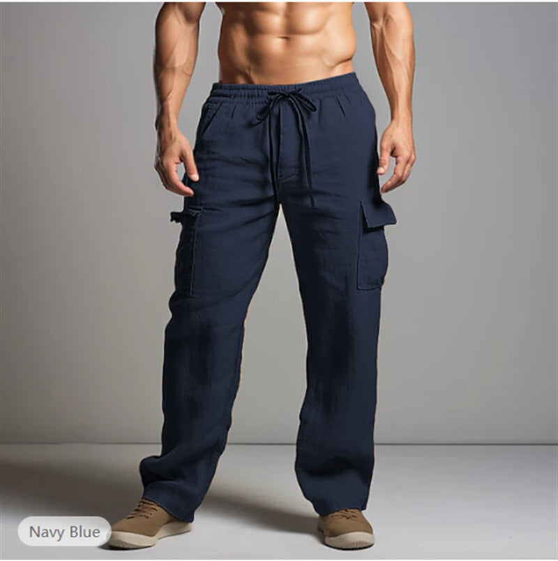 Kilian | Men's Linen Relaxed Fit Trousers with Cargo Pockets