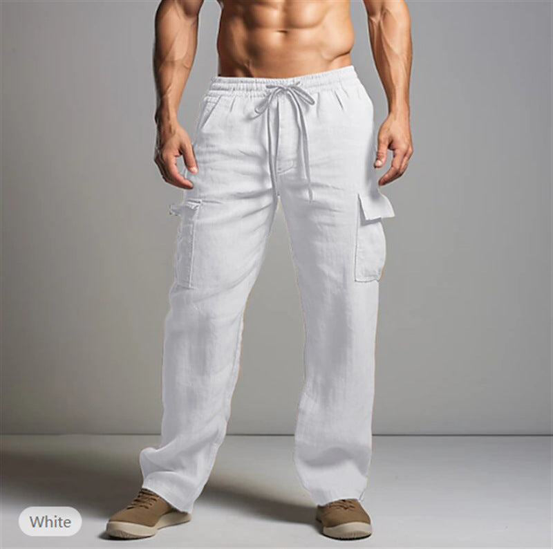 Kilian | Men's Linen Relaxed Fit Trousers with Cargo Pockets