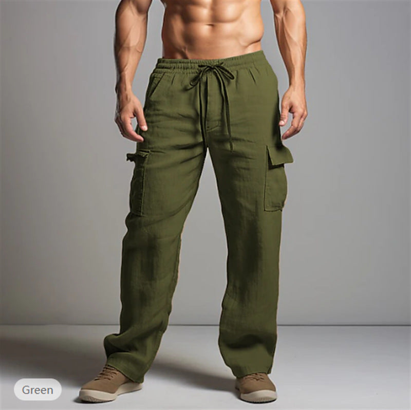 Kilian | Men's Linen Relaxed Fit Trousers with Cargo Pockets