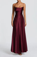 Simone | Women's Satin Wedding Guest Maxi Dress with Sweetheart Neckline