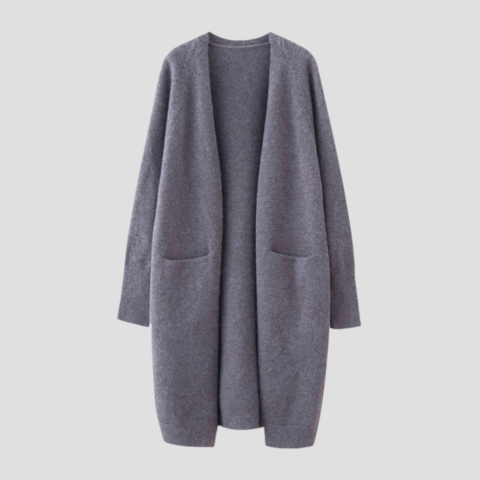 Cashmere Cardigan For Women with long open front — view 8