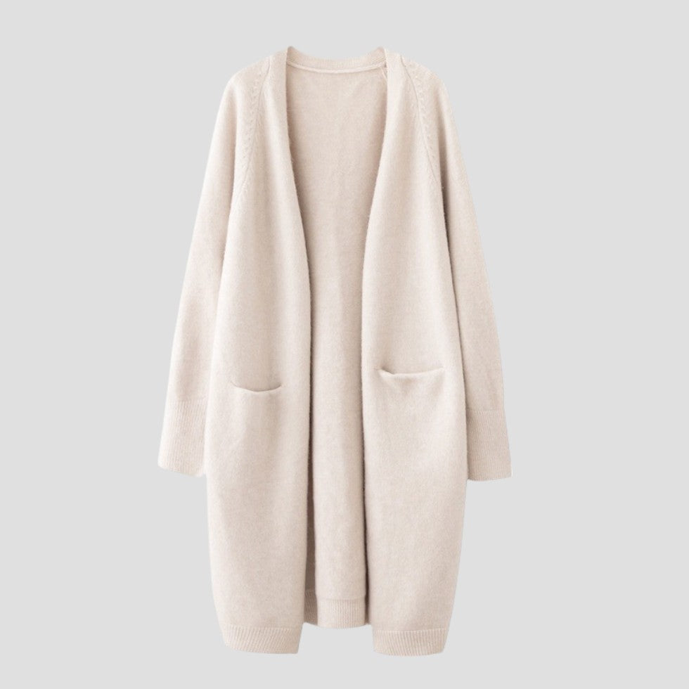 Cashmere Cardigan For Women with long open front — view 1