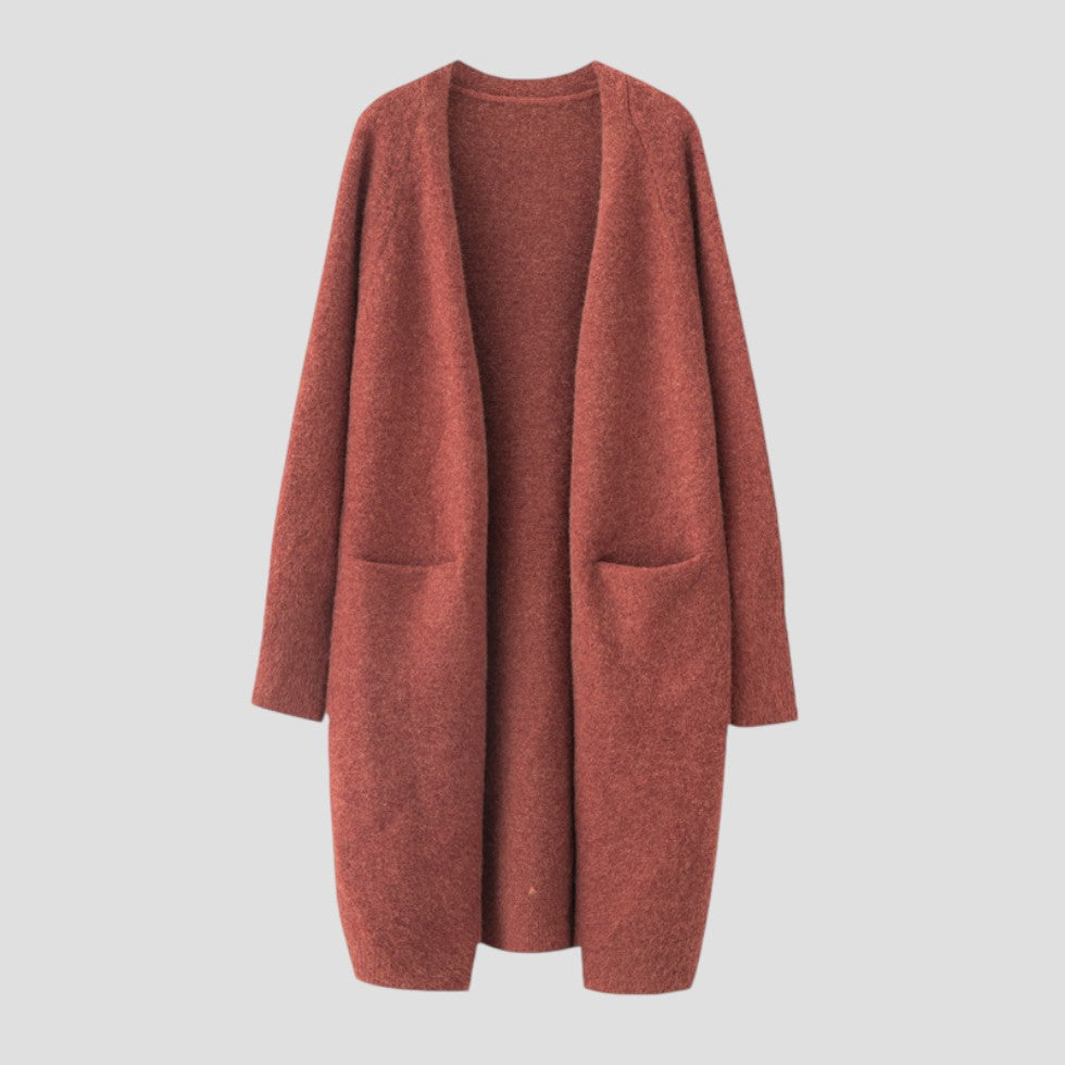 Cashmere Cardigan For Women with long open front — view 9