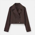 Cropped Trench Coat Double Breasted Jacket — view 3