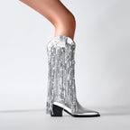 Monika | Women’s Fringe Cowboy Mid-Calf Boots