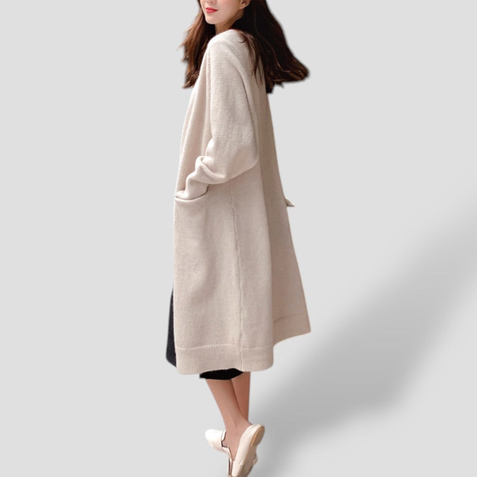 Cashmere Cardigan For Women with long open front — view 2