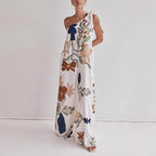 Women's One Shoulder Floral Maxi Dress — view 1